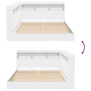 Κρεβάτι Βιβλιοθήκης Λευκό 140 x 200 cm Επεξεργασμένο ξύλο - Pakobazaar