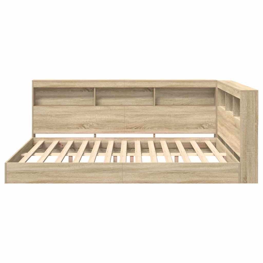 Κρεβάτι Βιβλιοθήκης Sonoma Δρυς 140 x 200 cm Επεξεργασμένο ξύλο - Pakobazaar