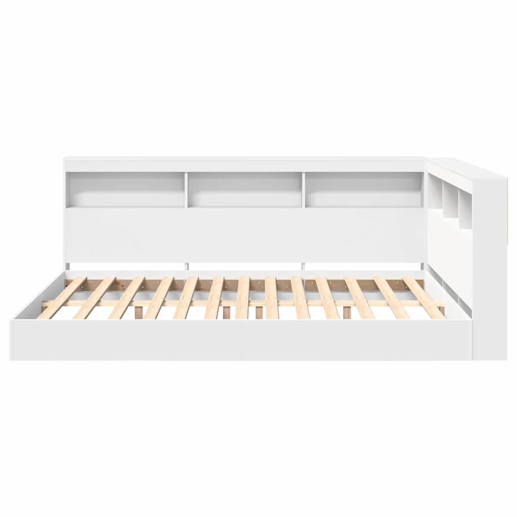 Κρεβάτι Βιβλιοθήκης Λευκό 150 x 200 cm Επεξεργασμένο ξύλο - Pakobazaar