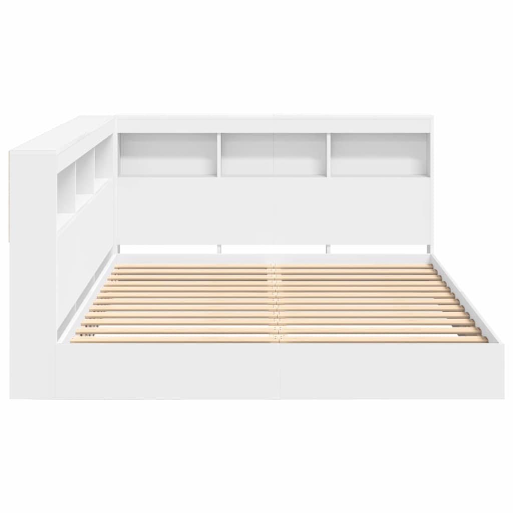 Κρεβάτι Βιβλιοθήκης Λευκό 150 x 200 cm Επεξεργασμένο ξύλο - Pakobazaar