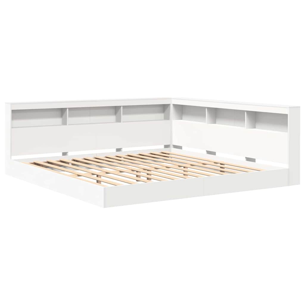 Κρεβάτι Βιβλιοθήκης Λευκό 180 x 200 cm Επεξεργασμένο ξύλο - Pakobazaar