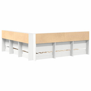 Κρεβάτι Βιβλιοθήκης Λευκό 180 x 200 cm Επεξεργασμένο ξύλο - Pakobazaar