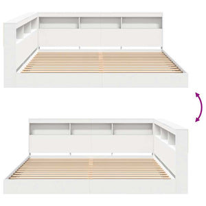 Κρεβάτι Βιβλιοθήκης Λευκό 180 x 200 cm Επεξεργασμένο ξύλο - Pakobazaar