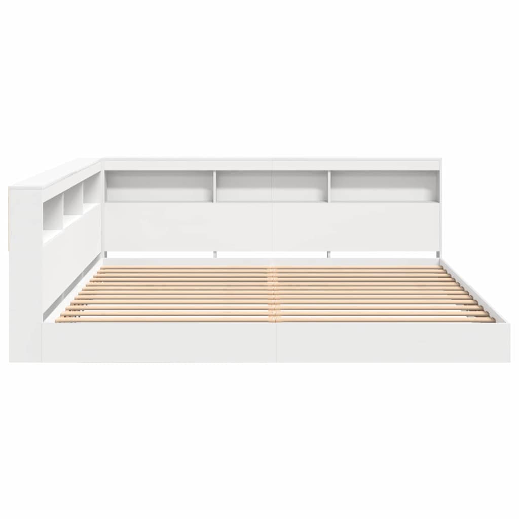 Κρεβάτι Βιβλιοθήκης Λευκό 180 x 200 cm Επεξεργασμένο ξύλο - Pakobazaar