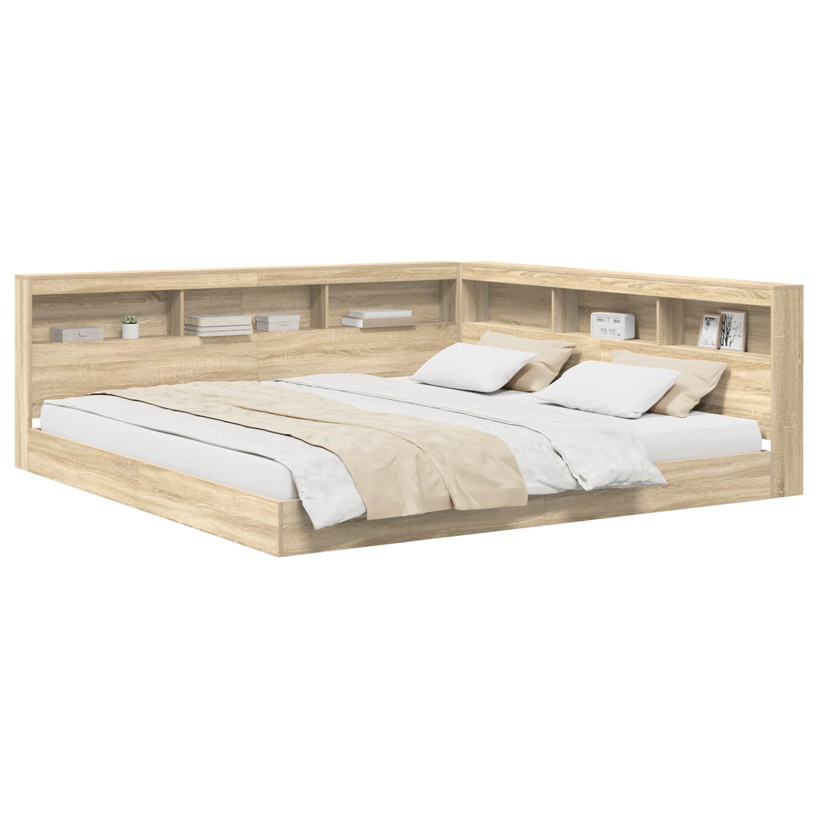 Κρεβάτι Βιβλιοθήκης Sonoma Δρυς 180 x 200 cm Επεξεργασμένο ξύλο - Pakobazaar