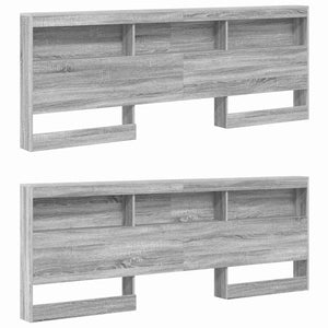 Κρεβάτι Βιβλιοθήκης Γκρι sonoma 180 x 200 cm Επεξεργασμένο ξύλο - Pakobazaar