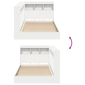 Κρεβάτι Βιβλιοθήκης Λευκό 90 x 190 cm Επεξεργασμένο ξύλο - Pakobazaar