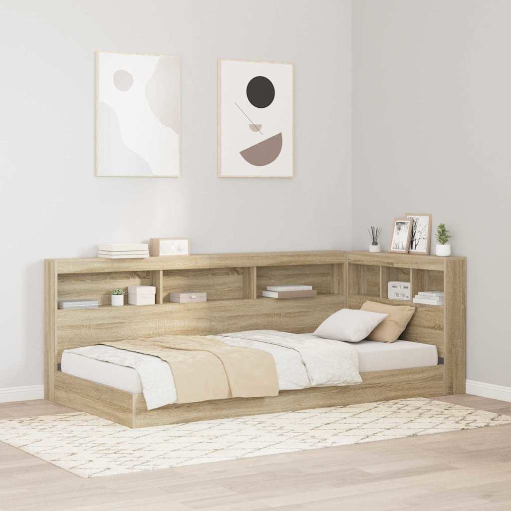 Κρεβάτι Βιβλιοθήκης Sonoma Δρυς 90 x 190 cm Επεξεργασμένο Ξύλο