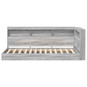 Κρεβάτι Βιβλιοθήκης Γκρι sonoma 90 x 190 cm Επεξεργασμένο Ξύλο - Pakobazaar