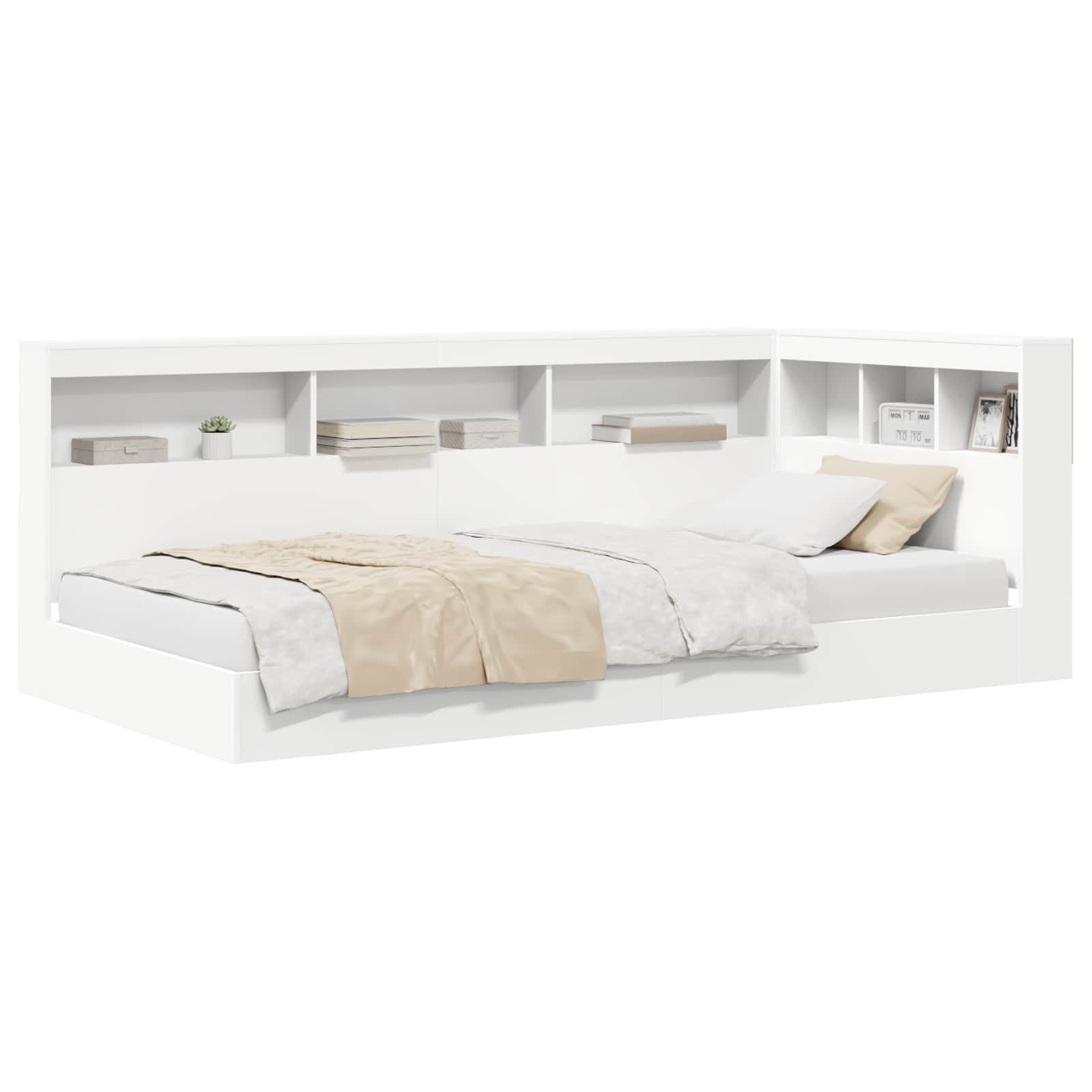 Κρεβάτι Βιβλιοθήκης Λευκό 75 x 190 cm Επεξεργασμένο ξύλο - Pakobazaar