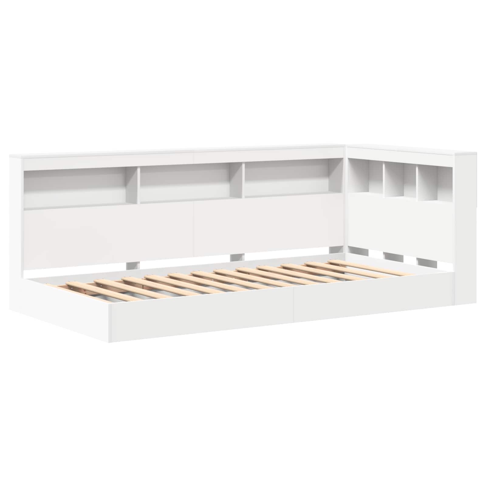 Κρεβάτι Βιβλιοθήκης Λευκό 75 x 190 cm Επεξεργασμένο ξύλο - Pakobazaar