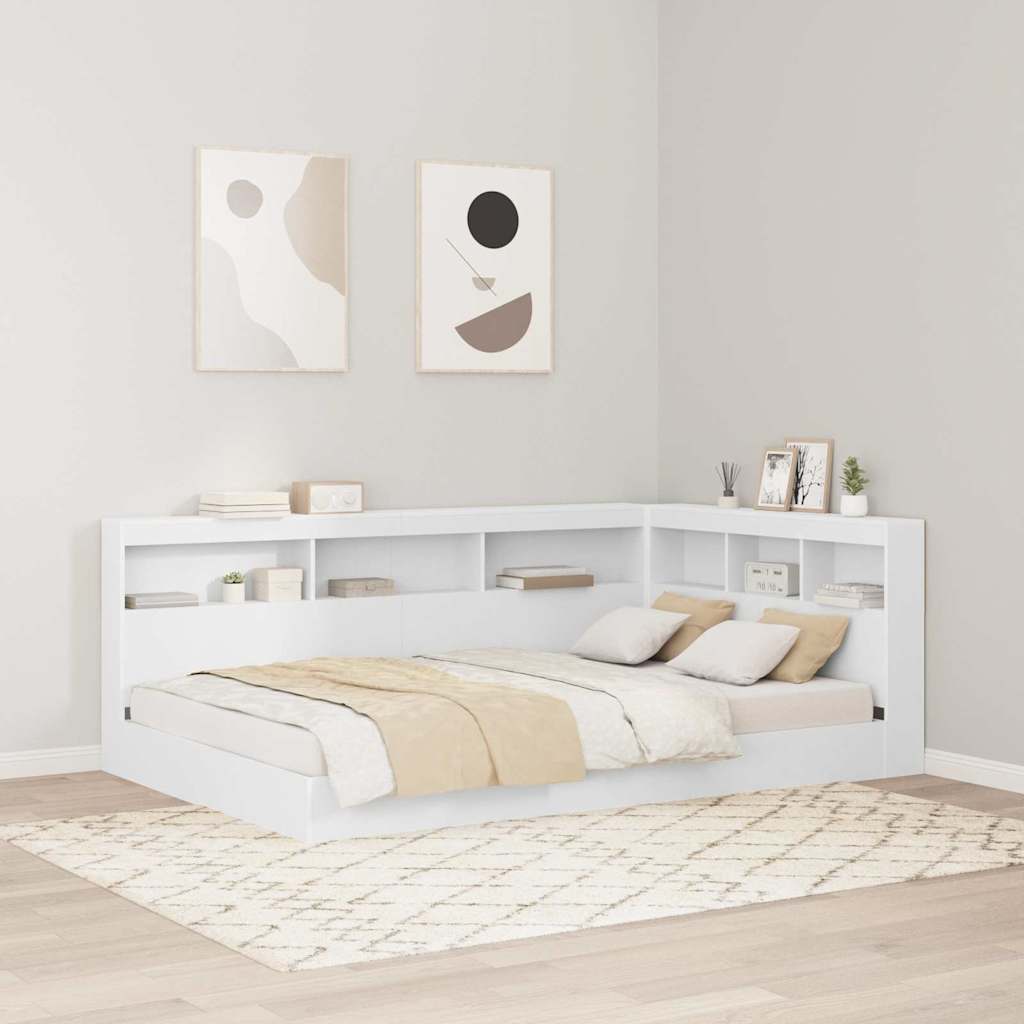 Κρεβάτι Βιβλιοθήκης Λευκό 120 x 190 cm Επεξεργασμένο Ξύλο - Pakobazaar