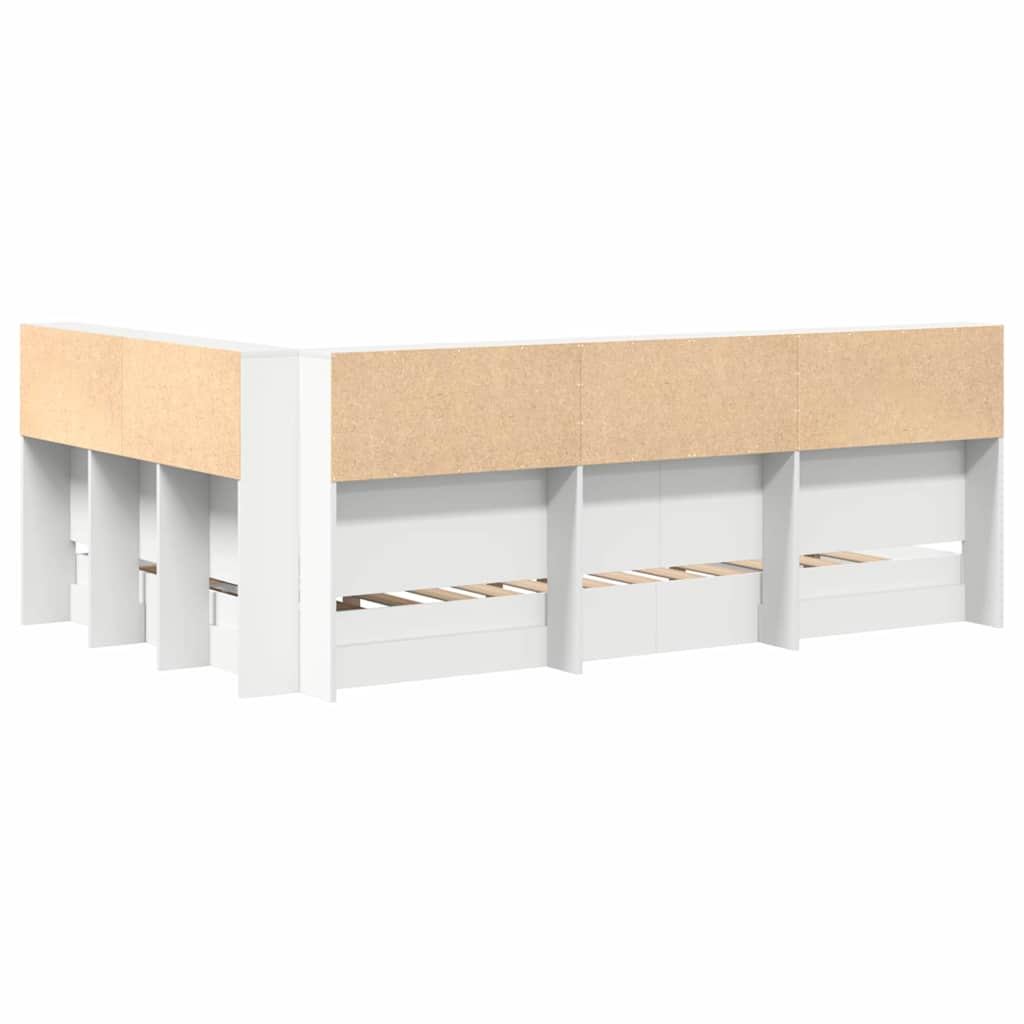 Κρεβάτι Βιβλιοθήκης Λευκό 120 x 190 cm Επεξεργασμένο Ξύλο - Pakobazaar