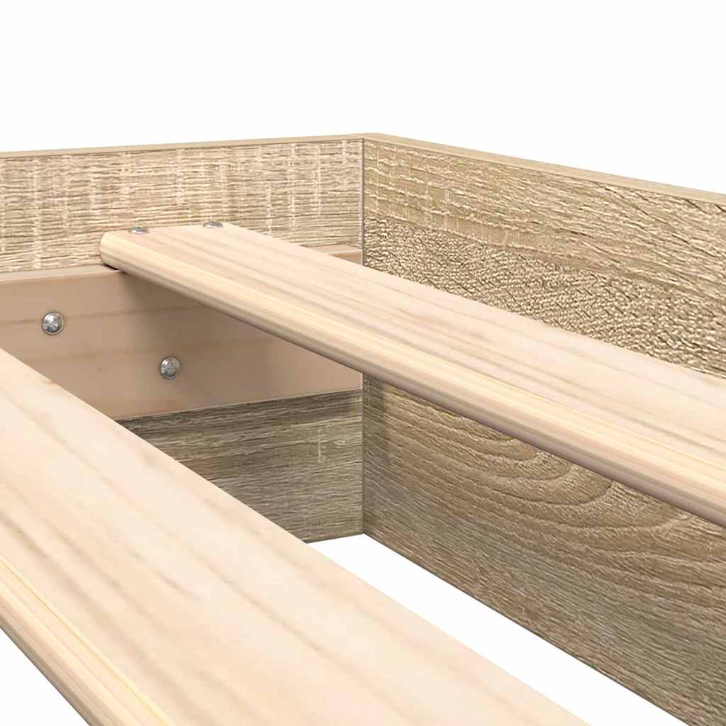 Κρεβάτι Βιβλιοθήκης Δρύς Sonoma 120 x 190 cm Επεξεργασμένο Ξύλο - Pakobazaar
