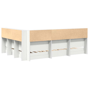 Κρεβάτι Βιβλιοθήκης Λευκό 135 x 190 cm Επεξεργασμένο ξύλο - Pakobazaar