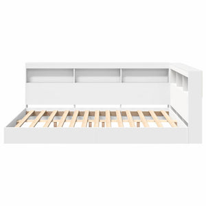 Κρεβάτι Βιβλιοθήκης Λευκό 135 x 190 cm Επεξεργασμένο ξύλο - Pakobazaar