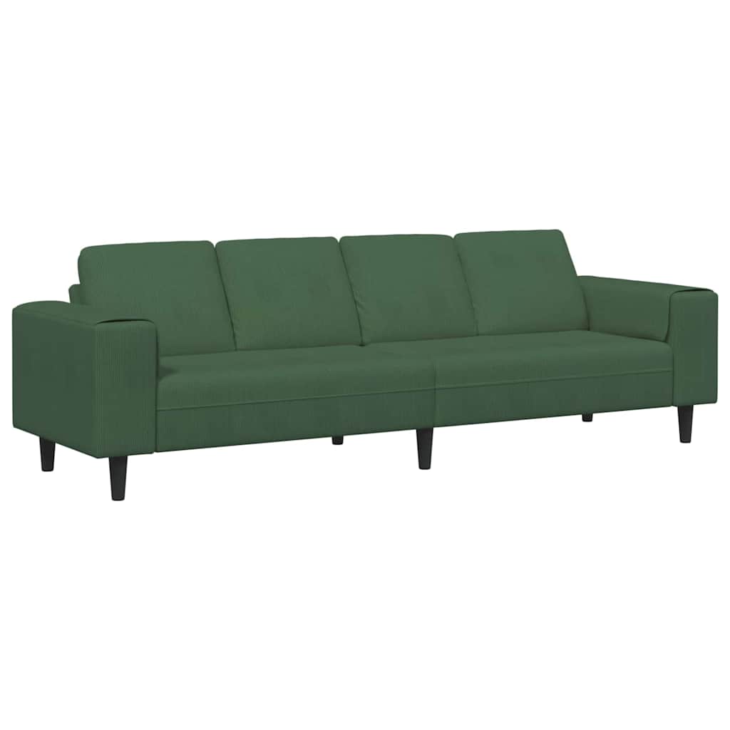 Καναπές Σκούρο Πράσινο 250 x 77 x 76 εκ. Υφασμάτινο Κορντουρά - Pakobazaar
