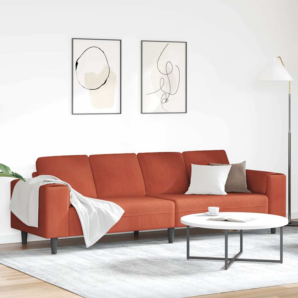 Καναπές Κόκκινο Πορτοκαλί 250 x 77 x 76 εκ. - Pakobazaar