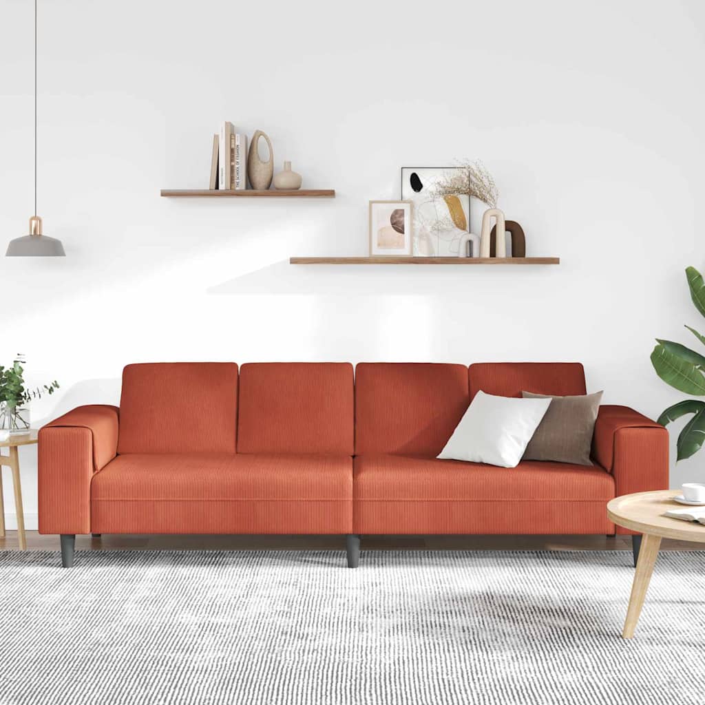 Καναπές Κόκκινο Πορτοκαλί 250 x 77 x 76 εκ. - Pakobazaar