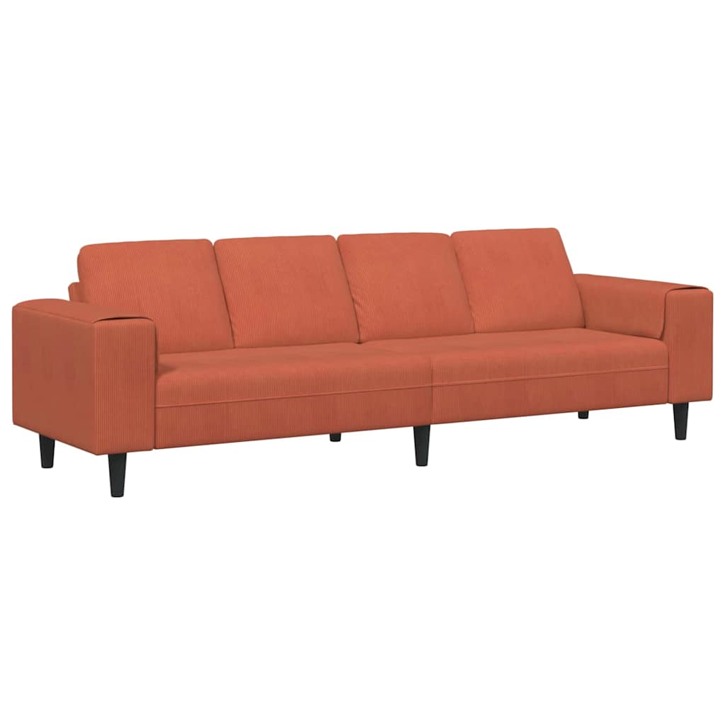 Καναπές Κόκκινο Πορτοκαλί 250 x 77 x 76 εκ. - Pakobazaar