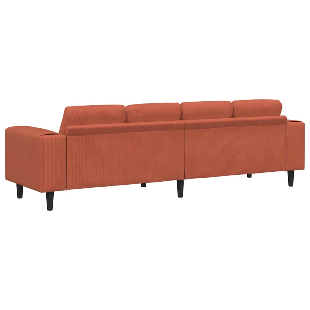 Καναπές Κόκκινο Πορτοκαλί 250 x 77 x 76 εκ. - Pakobazaar
