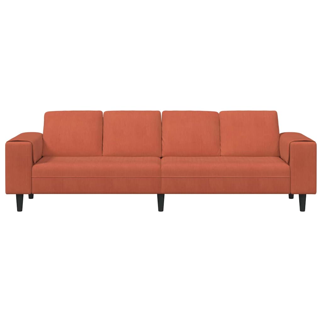 Καναπές Κόκκινο Πορτοκαλί 250 x 77 x 76 εκ. - Pakobazaar