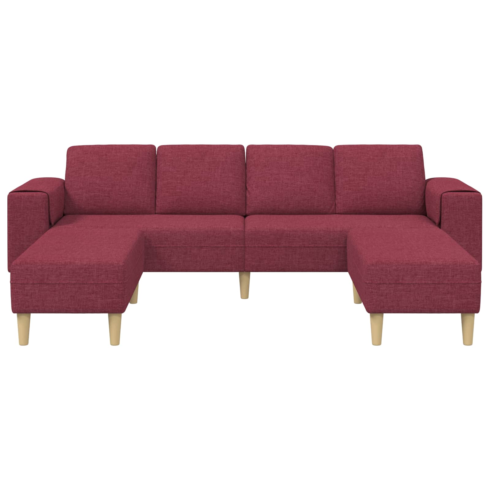Καναπές σαλονιού 3 pcs Κόκκινο 250 x 188 x 76 εκ. Πολυεστέρας