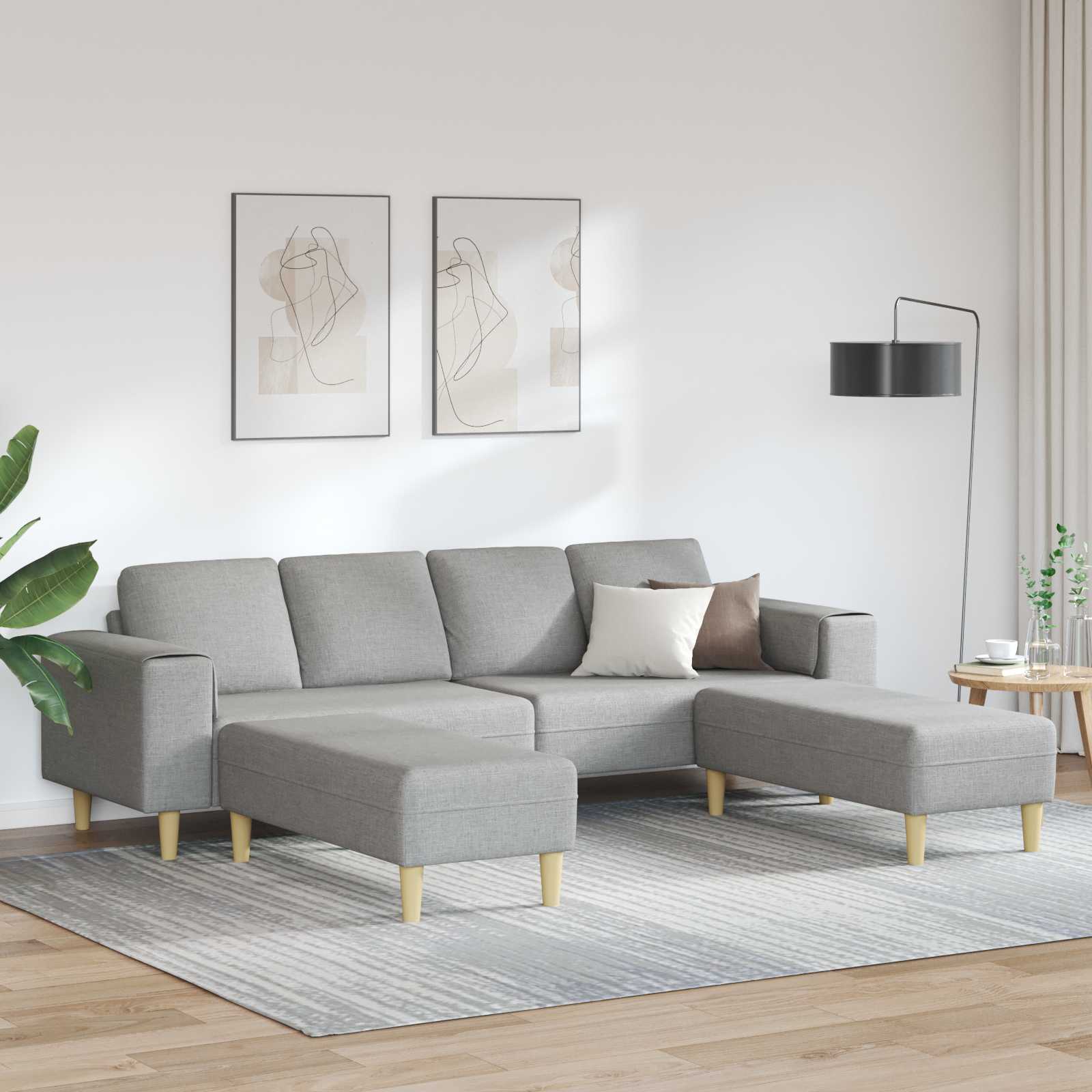 Καναπές σαλονιού 3 pcs Σκίουρος Γκρί 250 x 188 x 76 εκ.
