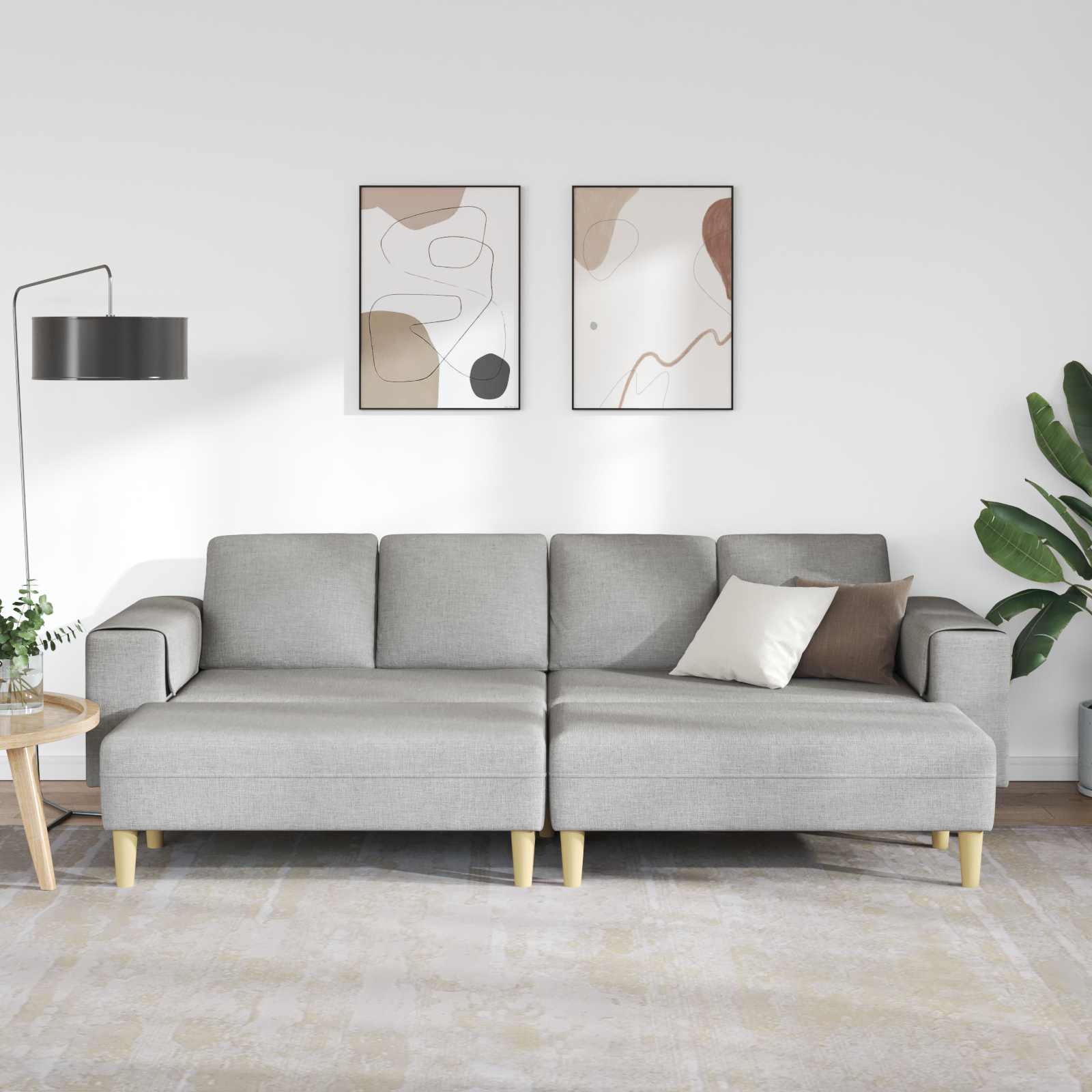 Καναπές σαλονιού 3 pcs Σκίουρος Γκρί 250 x 188 x 76 εκ.
