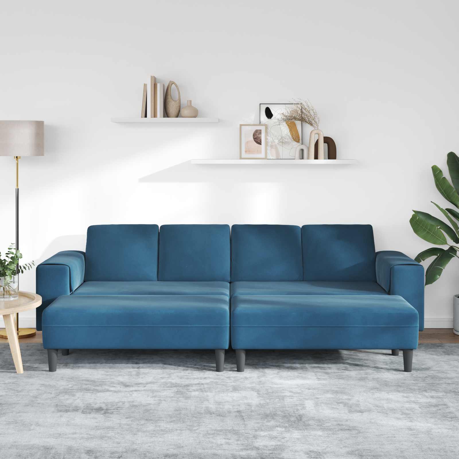 Καναπές σαλονιού 3 pcs Μπλε 250 x 188 x 76 εκ.