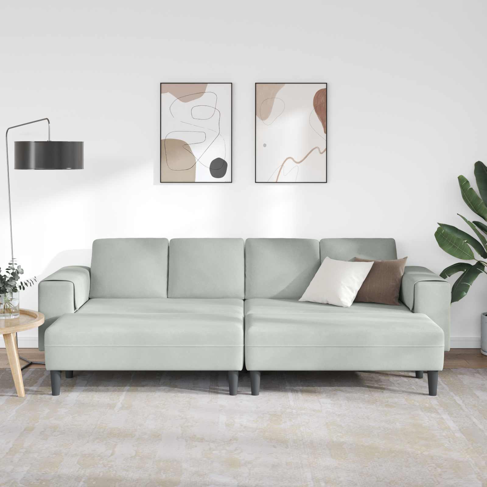 Καναπές σαλονιού 3 pcs Ανοιχτό γκρι 250 x 188 x 76 εκ.