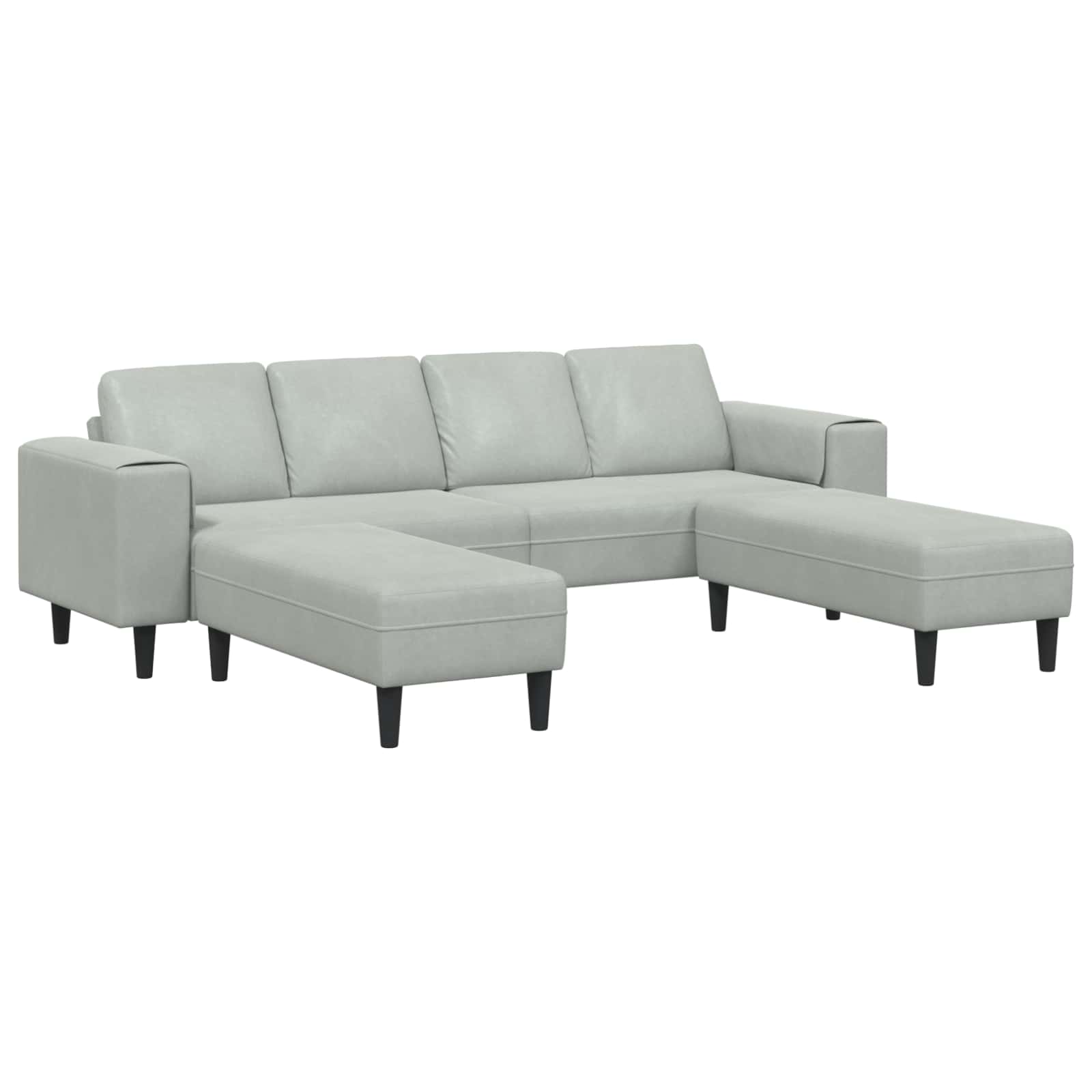 Καναπές σαλονιού 3 pcs Ανοιχτό γκρι 250 x 188 x 76 εκ.
