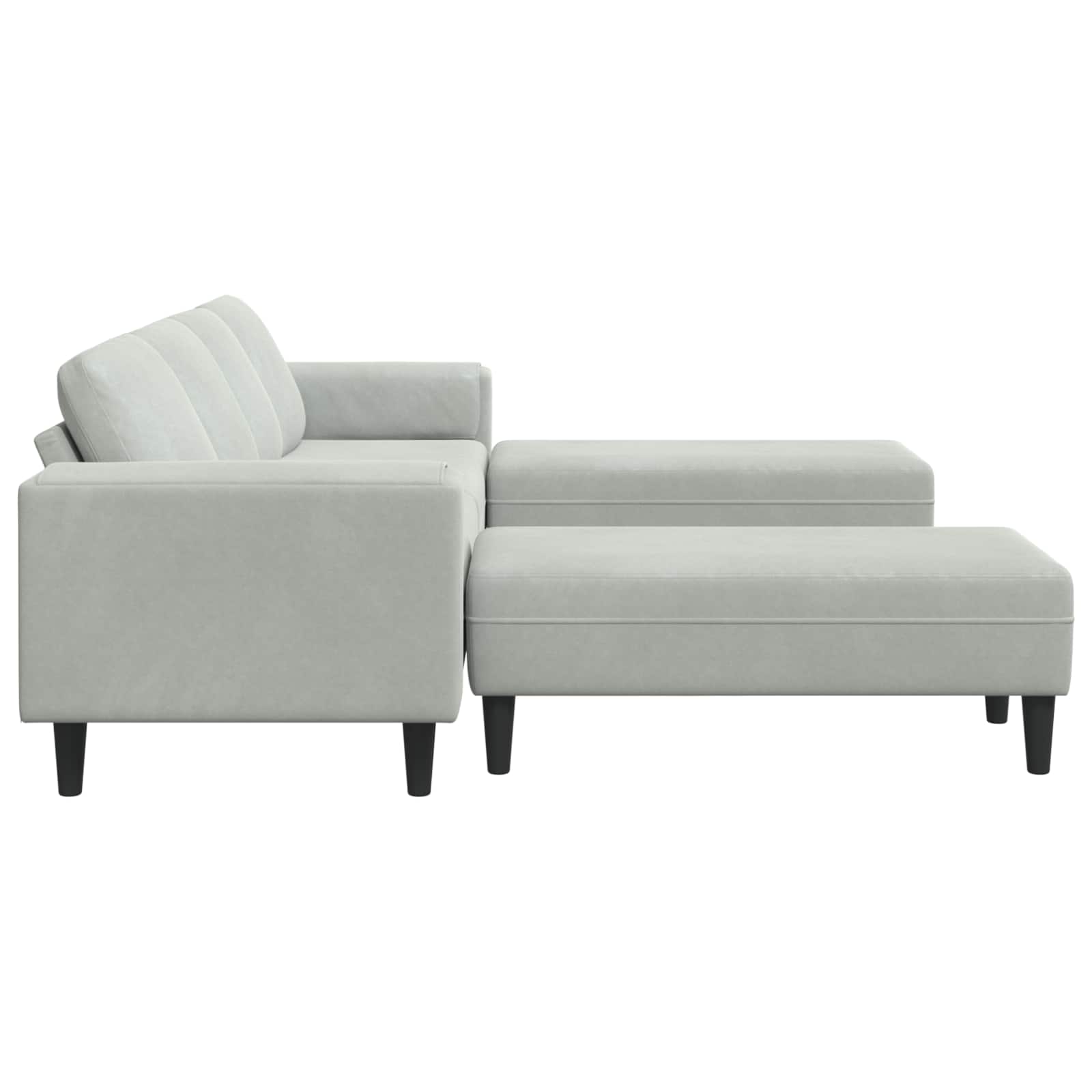 Καναπές σαλονιού 3 pcs Ανοιχτό γκρι 250 x 188 x 76 εκ.