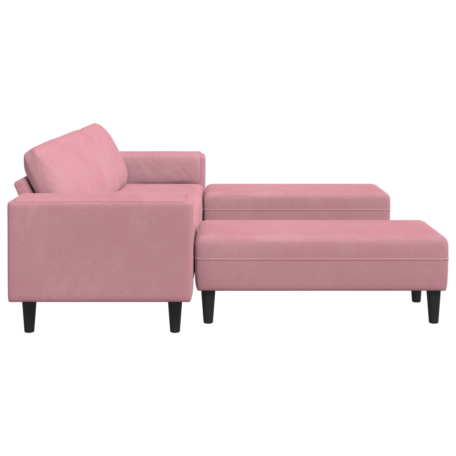 Καναπές σαλονιού 3 pcs Ροζ 250 x 188 x 76 εκ. - Pakobazaar