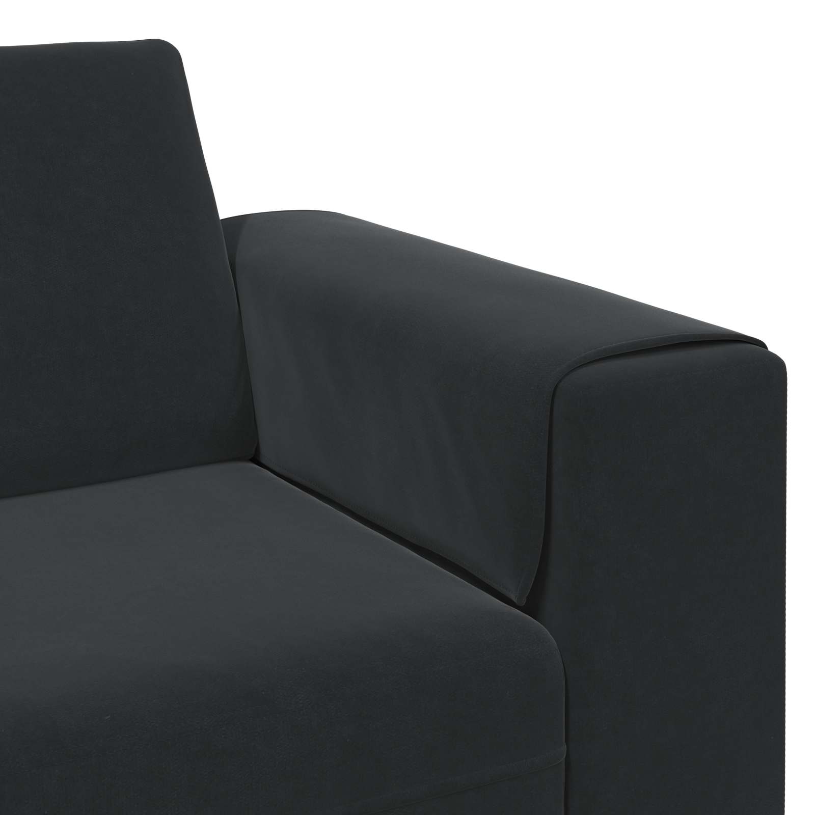 Καναπές σαλονιού 3 pcs Μαύρο 250 x 188 x 76 εκ.