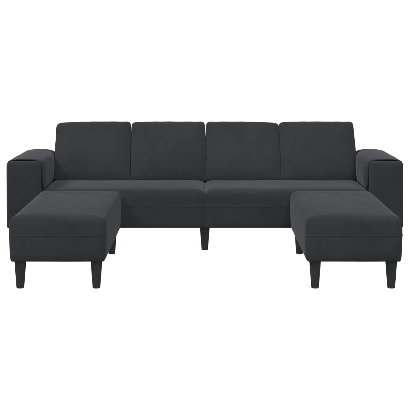 Καναπές σαλονιού 3 pcs Μαύρο 250 x 188 x 76 εκ.