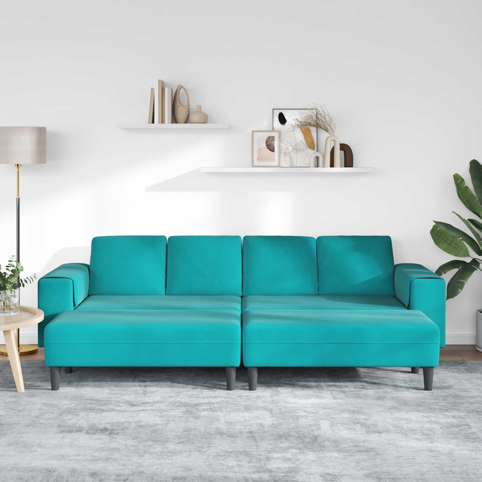 Καναπές σαλονιού 3 pcs Τιρκουάζ 250 x 188 x 76 εκ. - Pakobazaar