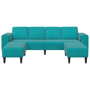 Καναπές σαλονιού 3 pcs Τιρκουάζ 250 x 188 x 76 εκ. - Pakobazaar