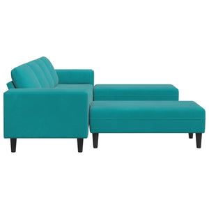 Καναπές σαλονιού 3 pcs Τιρκουάζ 250 x 188 x 76 εκ. - Pakobazaar