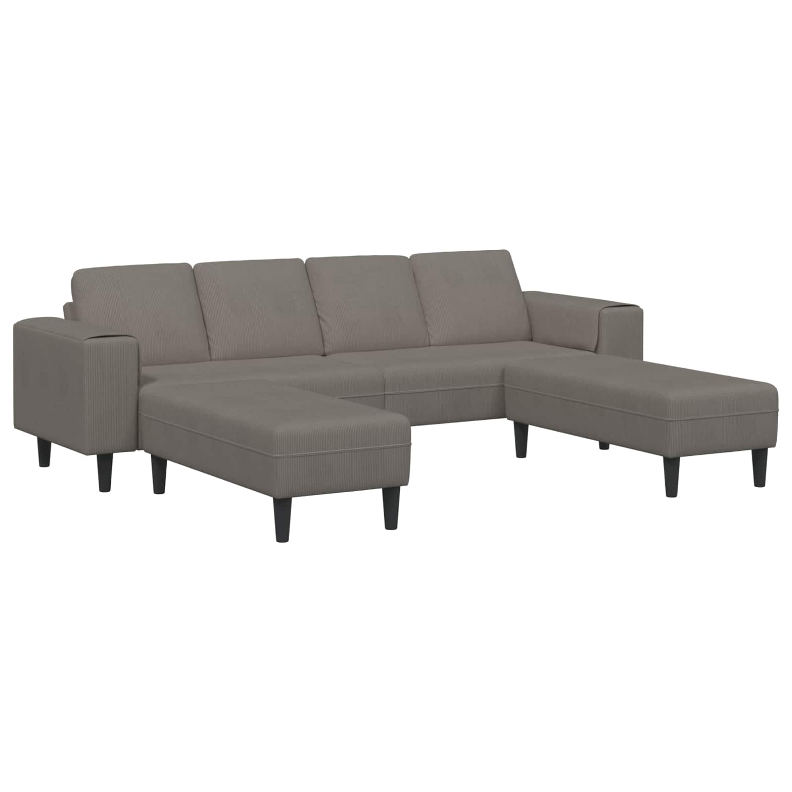 Καναπές Ανοιχτό γκρι 250 x 188 x 76 εκ. Υφασμάτινο Κορντουρά