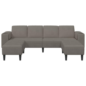 Καναπές Ανοιχτό γκρι 250 x 188 x 76 εκ. Υφασμάτινο Κορντουρά