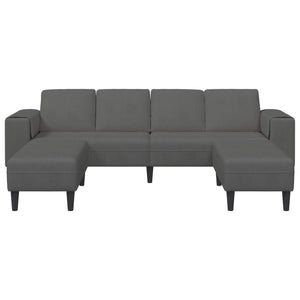 Καναπές Σκούρο Γκρι 250 x 188 x 76 εκ. Υφασμάτινο Κορντουρά