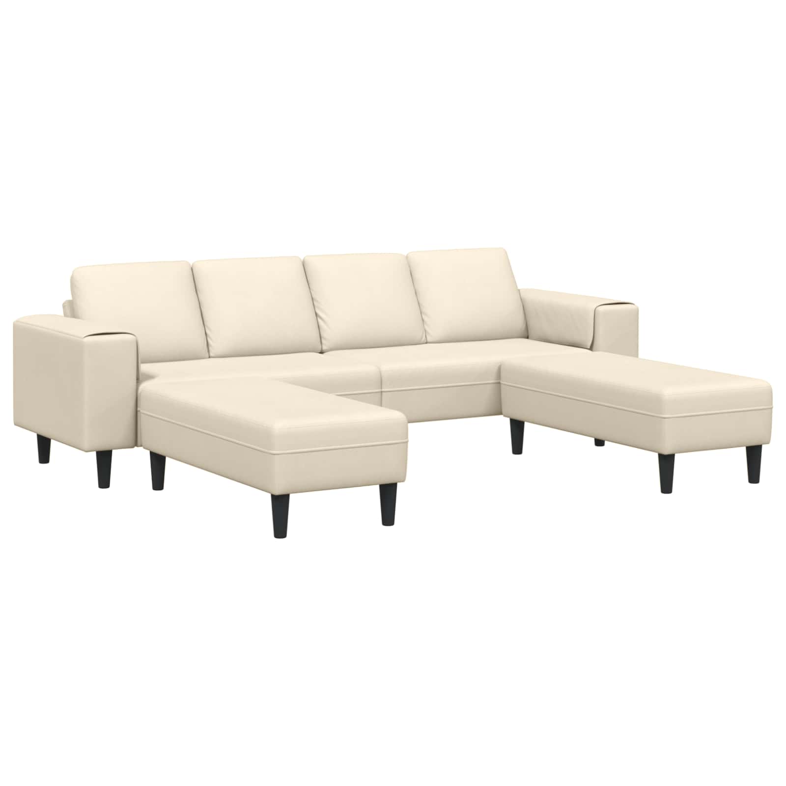Καναπές Κρεμ 250 x 188 x 76 εκ. Υφασμάτινο Κορντουρά