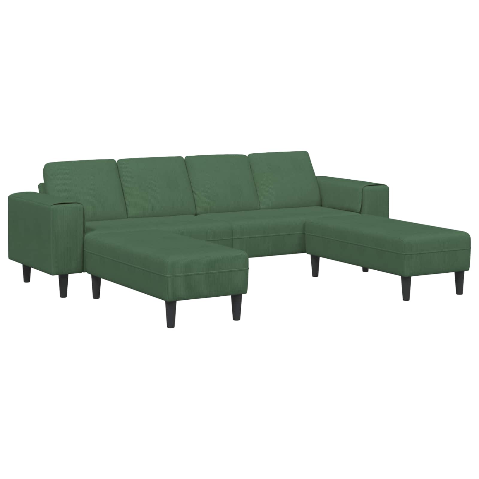 Καναπές Σκούρο Πράσινο 250 x 188 x 76 εκ. Υφασμάτινο Κορντουρά - Pakobazaar