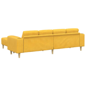 Καναπές Απαλό Κίτρινο 250 x 188 x 76 εκ. Υφασμάτινο Κορντουρά