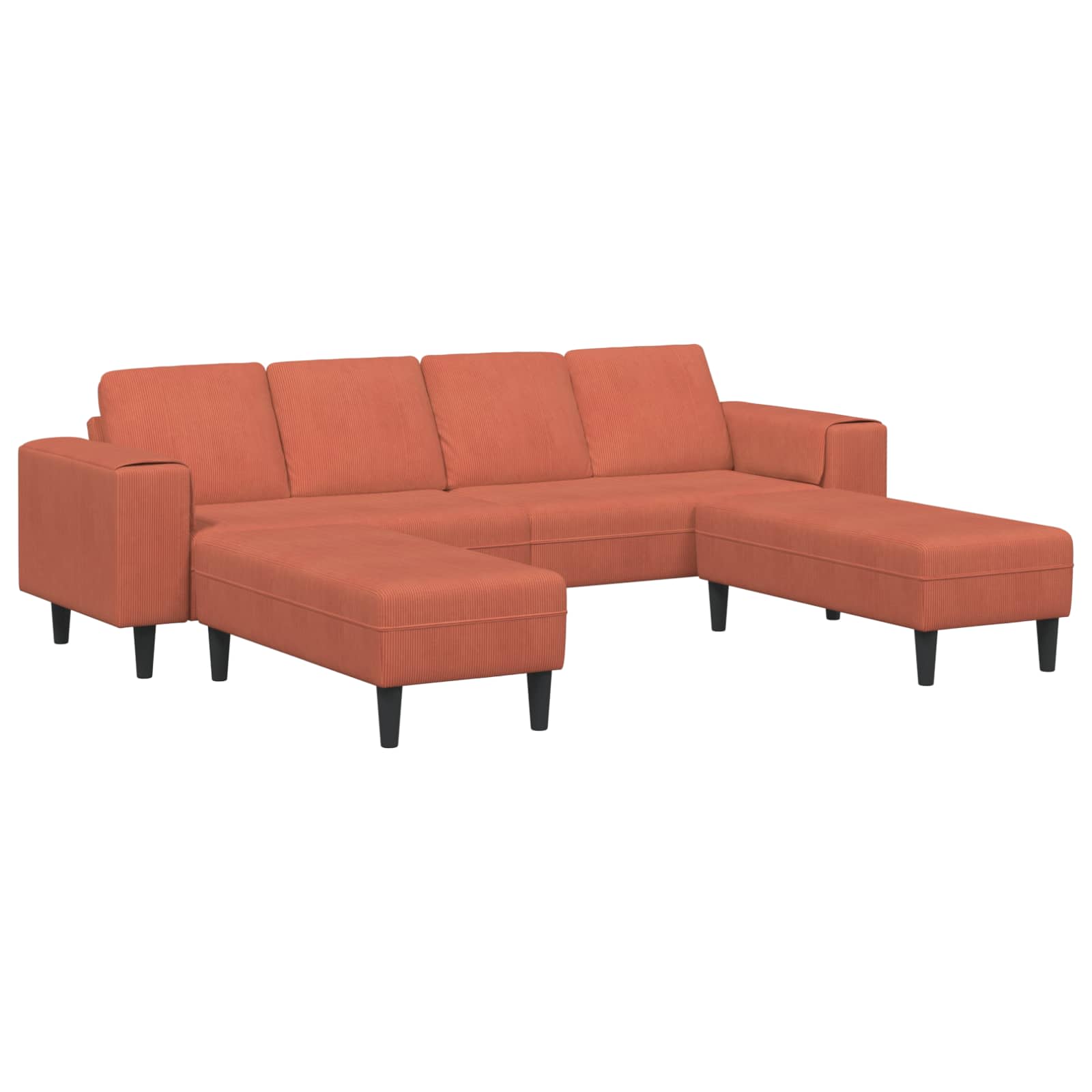 Καναπές Κόκκινο Πορτοκαλί 250 x 188 x 76 εκ.