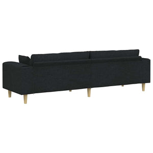Καναπές με μαξιλάρι Μαύρο 250 x 77 x 76 εκ. ύφασμα - Pakobazaar
