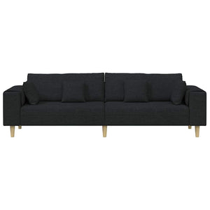 Καναπές με μαξιλάρι Μαύρο 250 x 77 x 76 εκ. ύφασμα - Pakobazaar