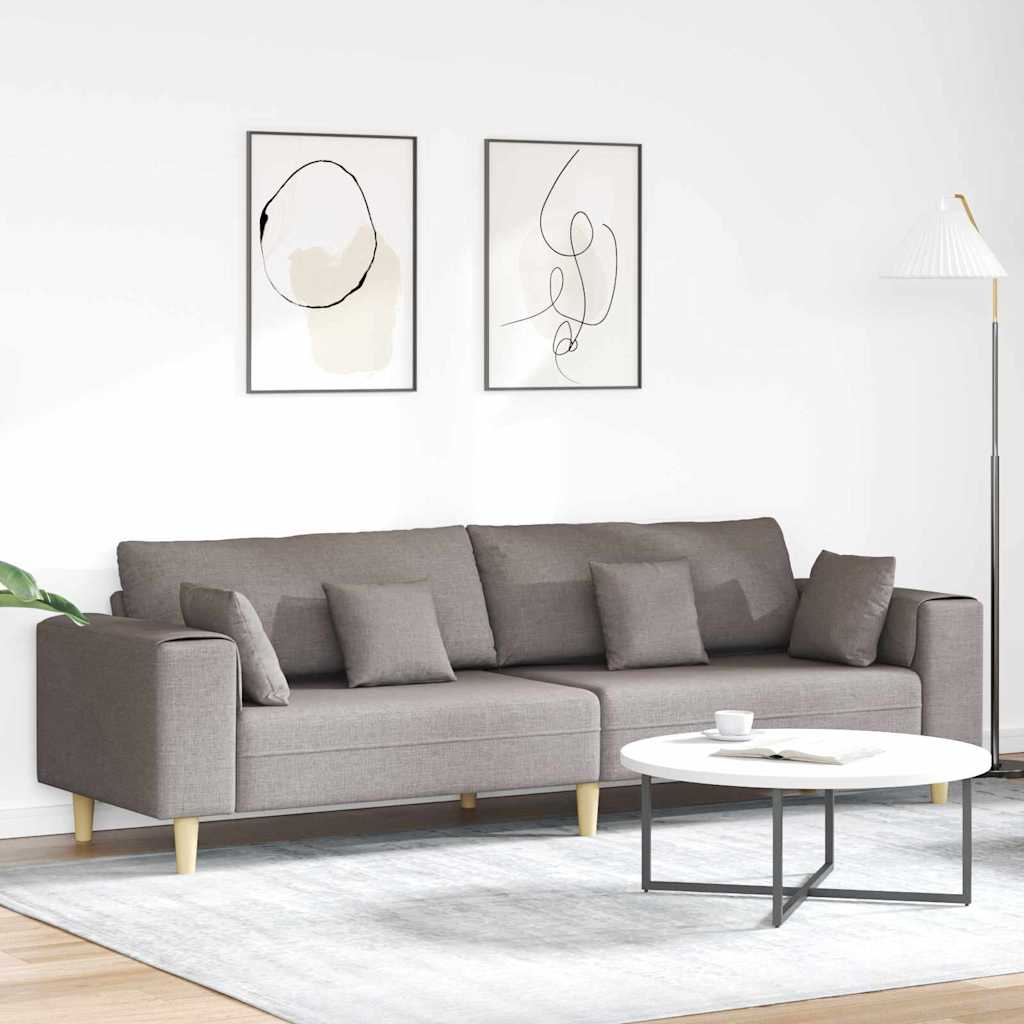 Καναπές με μαξιλάρι Taupe 250 x 77 x 76 εκ. ύφασμα
