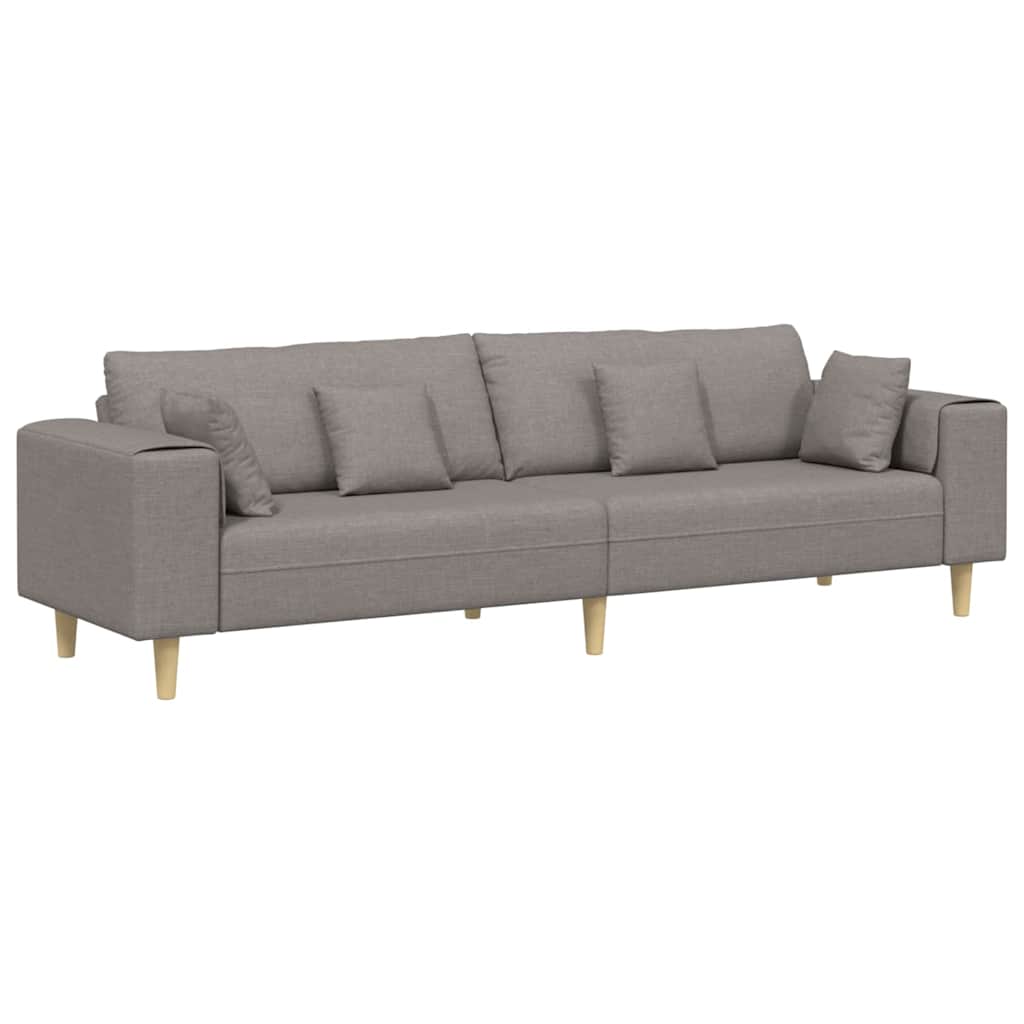Καναπές με μαξιλάρι Taupe 250 x 77 x 76 εκ. ύφασμα